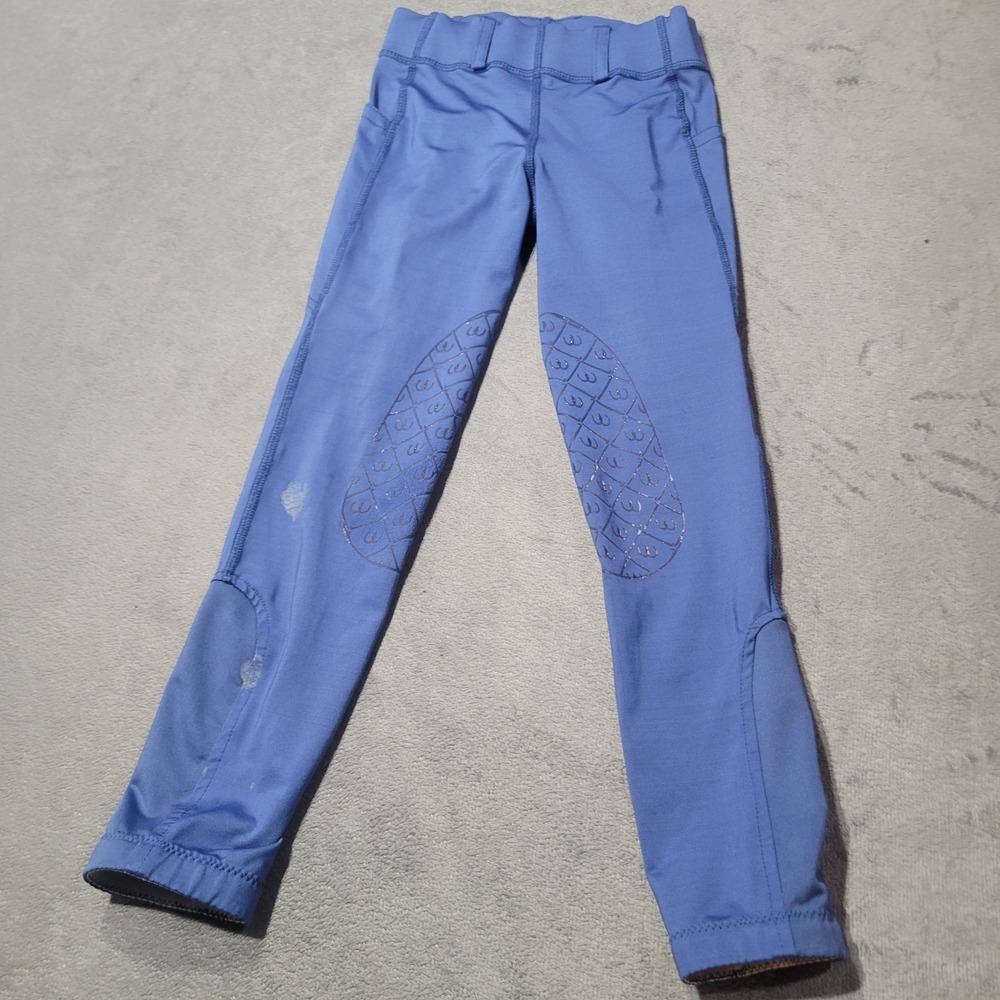 Ovation Kids Riding Tights S Blue Aerowick Silicone Knee Patch Equestrian
